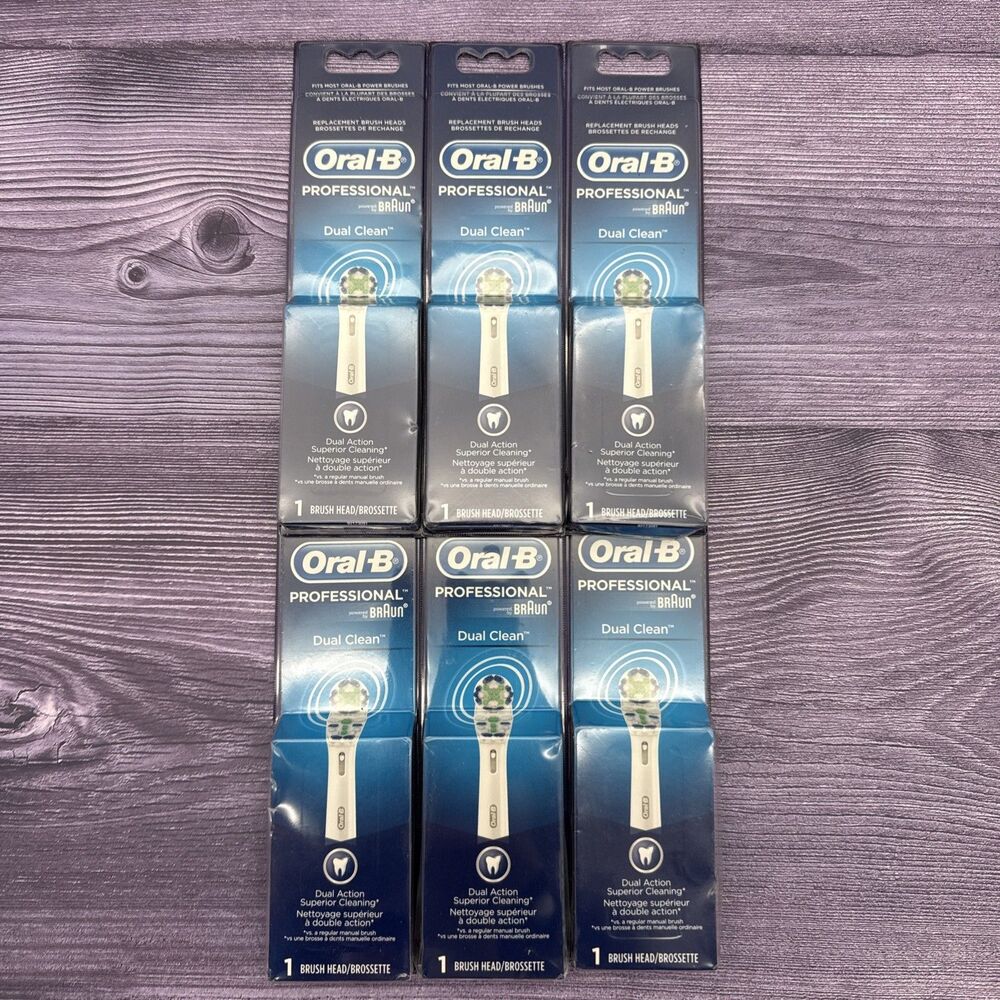 6 ORAL-B Dual Clean Replacement Toothbrush Brush Heads Triumph Professional Care